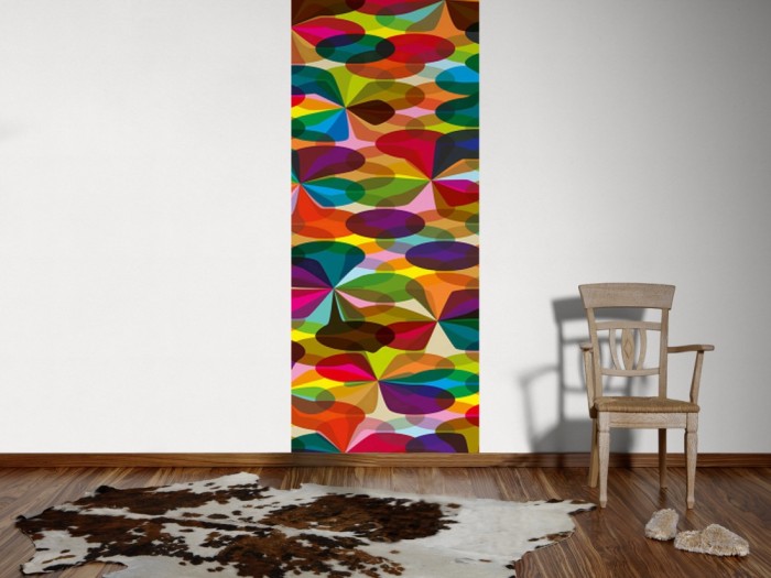 Ein Foto von dem 3D-Design-Fotopanel Bunte Formen, Artwork tapeziert an der Wand. Bestelle Deine Bildtapete online.