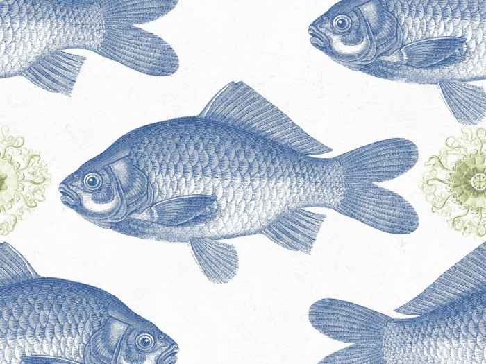 Detailansicht der Selected Walls Tapete Lindau Fish Wallpaper Col. 01