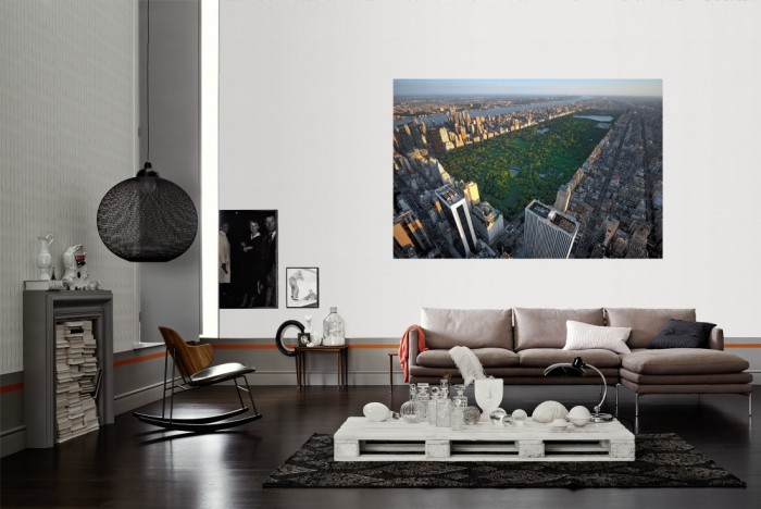 Die Fototapete Manhattan, New York, Central Park als Wandbild im Wohnzimmer. Die Vlies-Fototapete Manhattan, New York, Central Park verschönert als Wandbild Deine Wand.