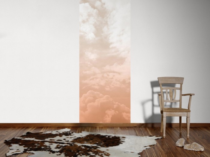 Ein Foto von dem Design-Fotopanel Wolkenhimmel im Morgengrauen tapeziert an der Wand. Bestelle Deine Bildtapete online.