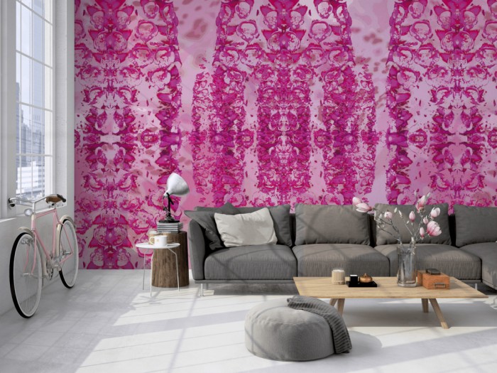 Die Designer-Fototapete Shake Me, Artwork by Mylumi auf einer großen Wand im Loft tapeziert. Die Designer-Fototapete Shake Me, Artwork by Mylumi wird individuell auf Deine Wand angepasst.