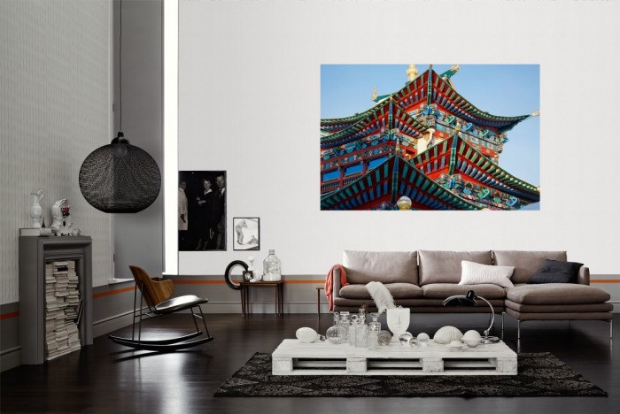 Die Fototapete Tempel in Asien als Wandbild im Wohnzimmer. Die Vlies-Fototapete Tempel in Asien verschönert als Wandbild Deine Wand.