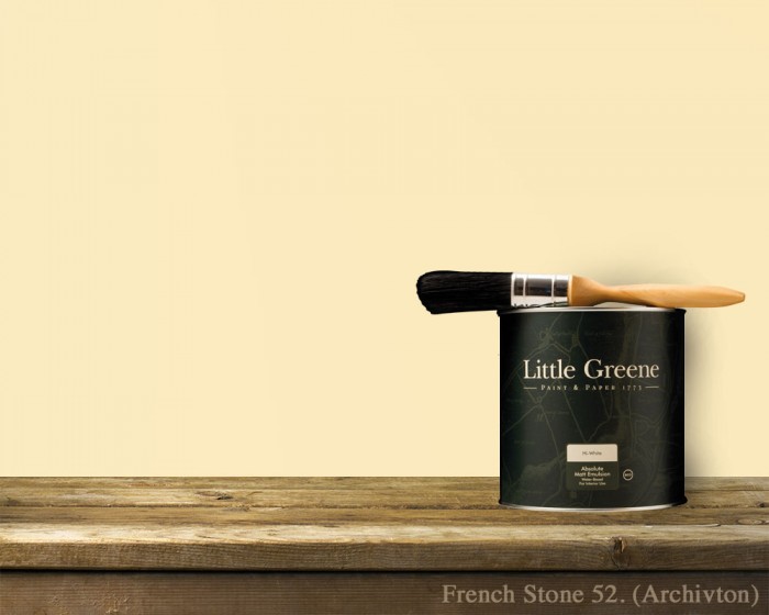 Englische Farbe von Little Greene French Stone 52 - Hochwertige Farbe gestrichen an der Wand