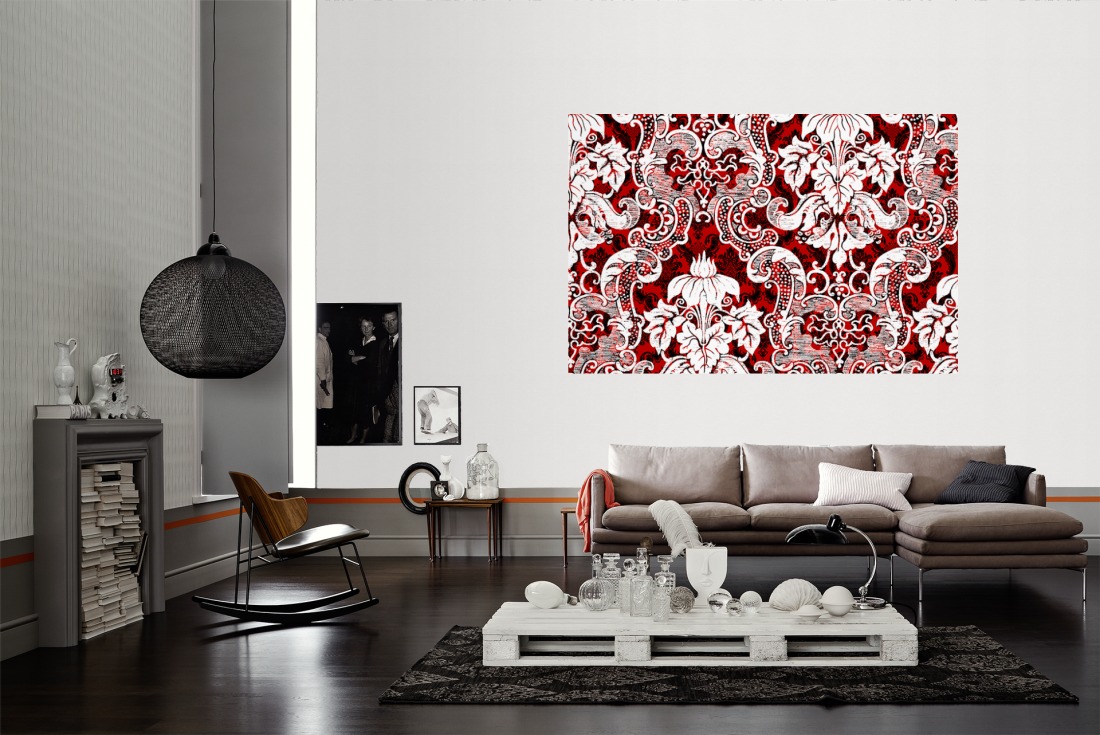 Jetzt | Barock Fototapete Rot » livingwalls Modern bestellen Ornament,