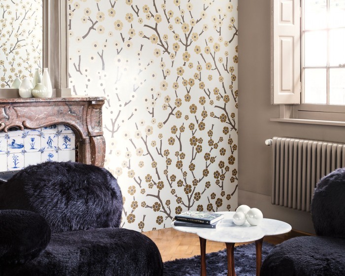 Die Flavour Paper Tapete FP1143 in einem Raum tapeziert - Das Raumbild zeigt die Flavour Paper Tapete FP1143 in der Farbe Kinkaku