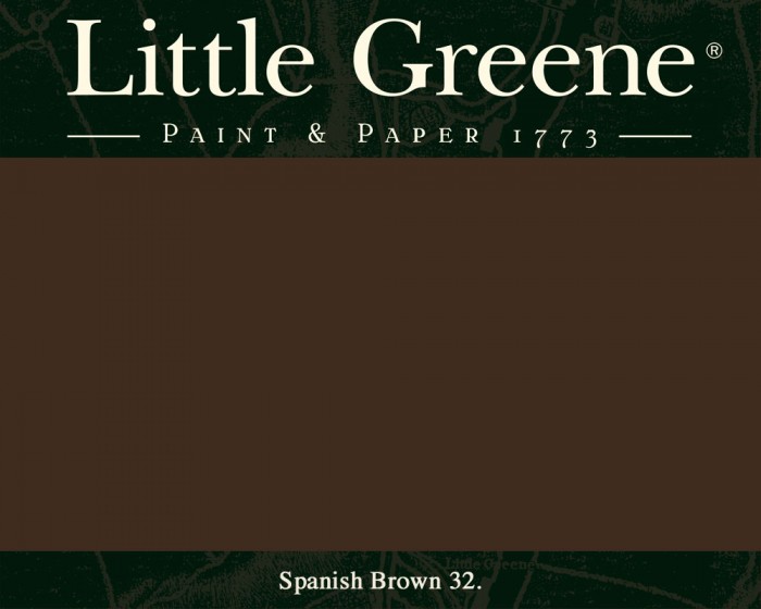 Englische Farbe von Little Greene Spanish Brown 32 - Hochwertige Farbe gestrichen an der Wand