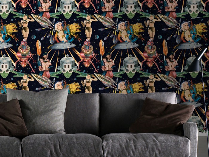 Raumansicht der Selected Walls Tapete San Diego Comic Wallpaper Col. 01