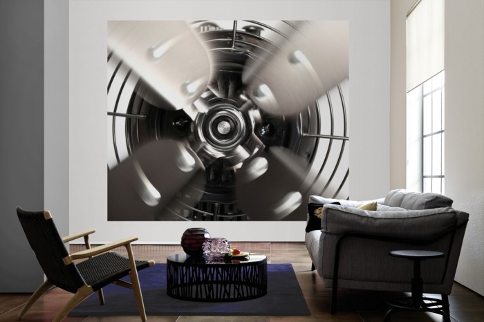 Die Fototapete Ventilator als große Bildtapete im Wohnzimmer. Als Bildtapete ist die Fototapete Ventilator ein besonderes Highlight auf Vliestapete.