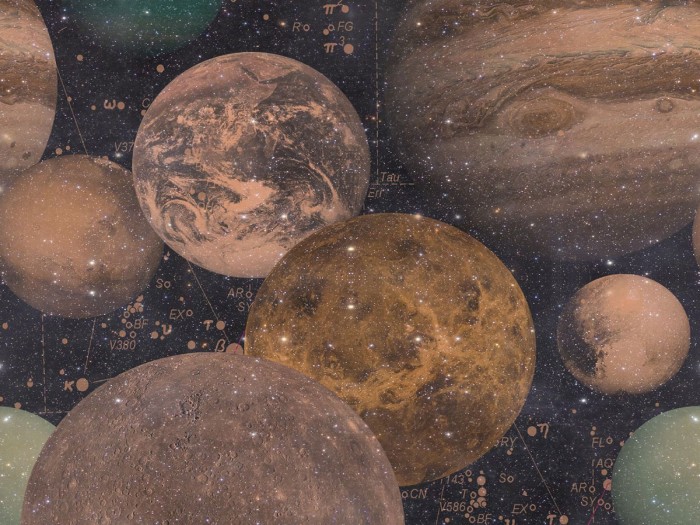 Detailansicht der Selected Walls Tapete San Francisco Planets Wallpaper Col. 01