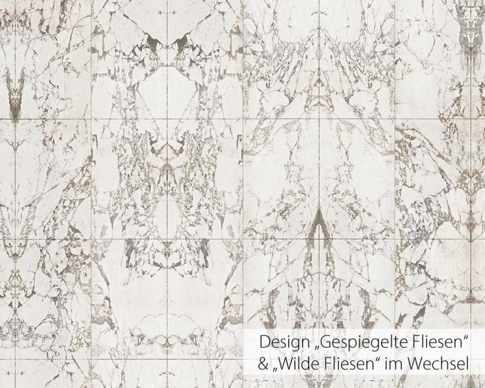 Flächenansicht der NLXL Tapeten PHM-41A und PHM-41B Materials von Piet Hein Eek im Wechsel verarbeitet.