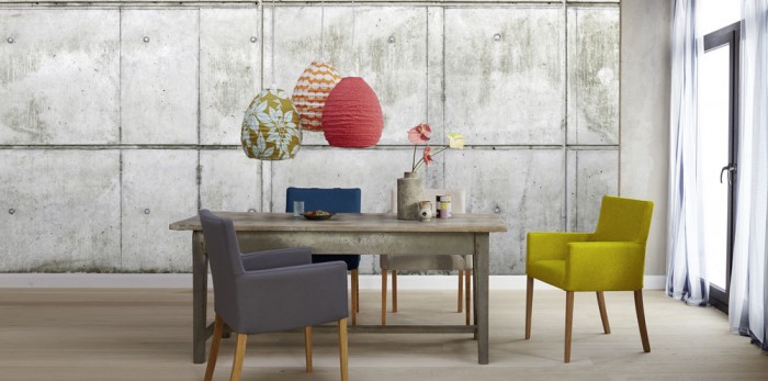 3D-Fototapete Beton Wand, Beton mit Stahlträger