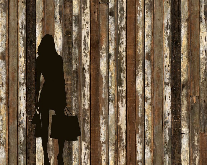 Flächenansicht der NLXL Tapete PHE-13 Scrapwood von Piet Hein Eek.