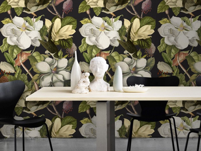 Raumansicht der Selected Walls Tapete Lafayette Magnolia Wallpaper Col. 02