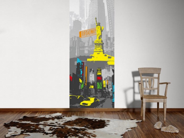 Ein Foto von dem 3D-Design-Fotopanel New York USA, Artwork tapeziert an der Wand. Bestelle Deine Bildtapete online.