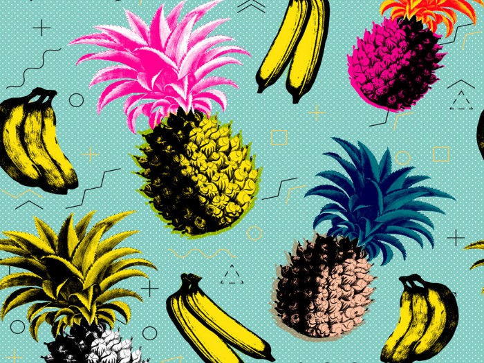 Detailansicht der Selected Walls Tapete Manhattan Fruits Wallpaper Col. 02