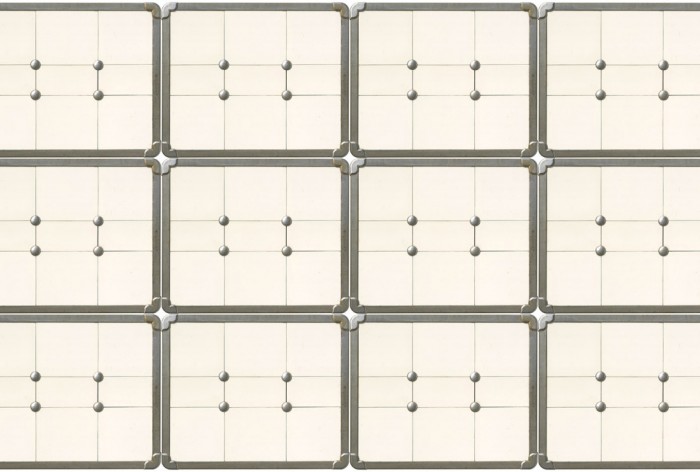 Die Fototapete Fliesen im Metallrahmen, eine Vlies-Fototapete bei Livingwalls Cologne online kaufen. Die Fototapete Fliesen im Metallrahmen ist eine Fototapete auf Maß.