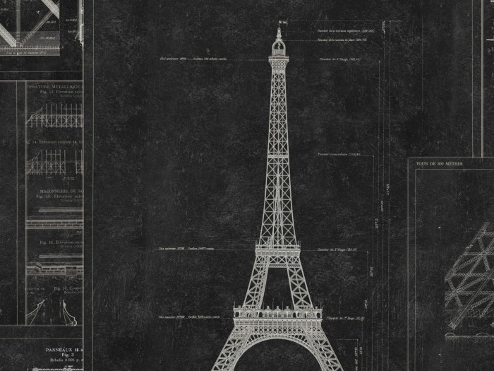 Detailansicht der Selected Walls Tapete Paris Construction Wallpaper Col. 01