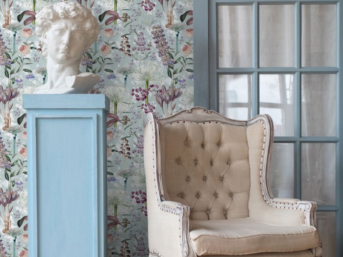 Raumansicht der Selected Walls Tapete Vent Flowers Wallpaper Col. 02