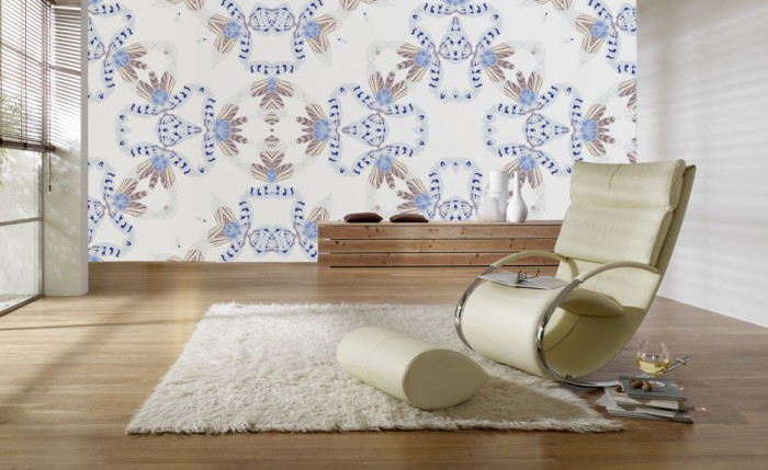 Designer-Fototapete Kaleidoskop Federn, Artwork by Mylumi