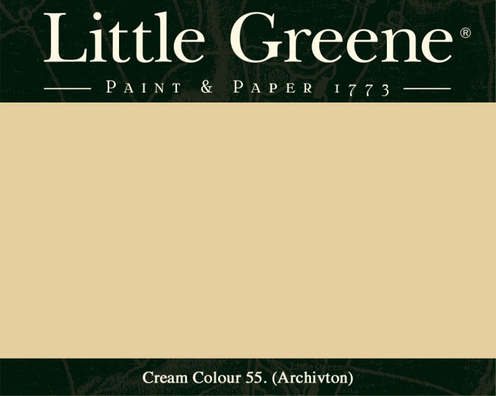 Englische Farbe von Little Greene Cream Colour 55 - Hochwertige Farbe gestrichen an der Wand