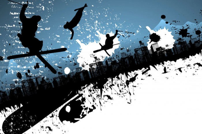 Die Design-Fototapete Snowboarder & Skifahrer, Artwork für Kinder, eine Vlies-Fototapete bei Livingwalls Cologne online kaufen. Die Design-Fototapete Snowboarder & Skifahrer, Artwork für Kinder ist eine Fototapete auf Maß.