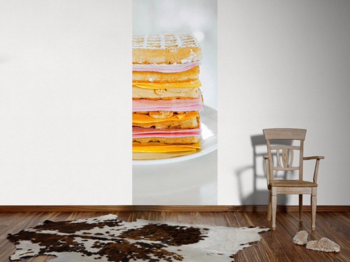 Ein Foto von dem 3D-Fotopanel Waffeln, So Tasty tapeziert an der Wand. Bestelle Deine Bildtapete online.
