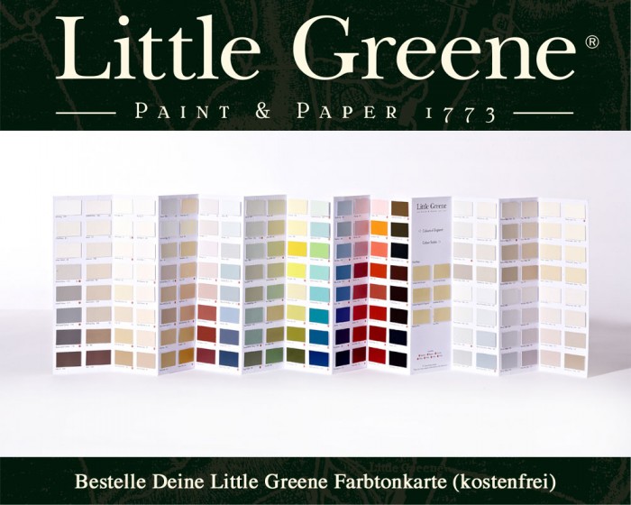Bestelle eine kostenfreie Farbkarte von Little Greene mit der Farbe Light Bronze Green 123. Schaue Dir ein Muster des Farbtons Light Bronze Green 123 von Little Greene in der Farbtonkarte an.