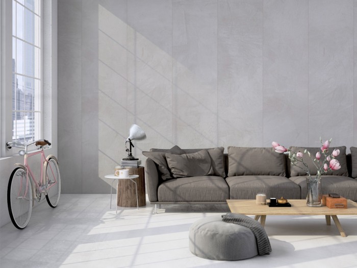 Tapete im Wohnzimmer - Wohnzimmertapete von NLXL CON-09 Polished Concrete Medium Wallpaper von Piet Boon