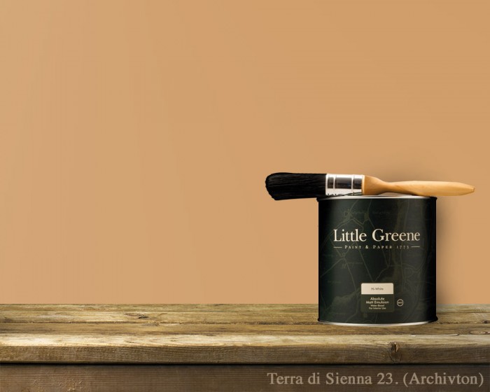 Englische Farbe von Little Greene Terra di Sienna 23 - Hochwertige Farbe gestrichen an der Wand