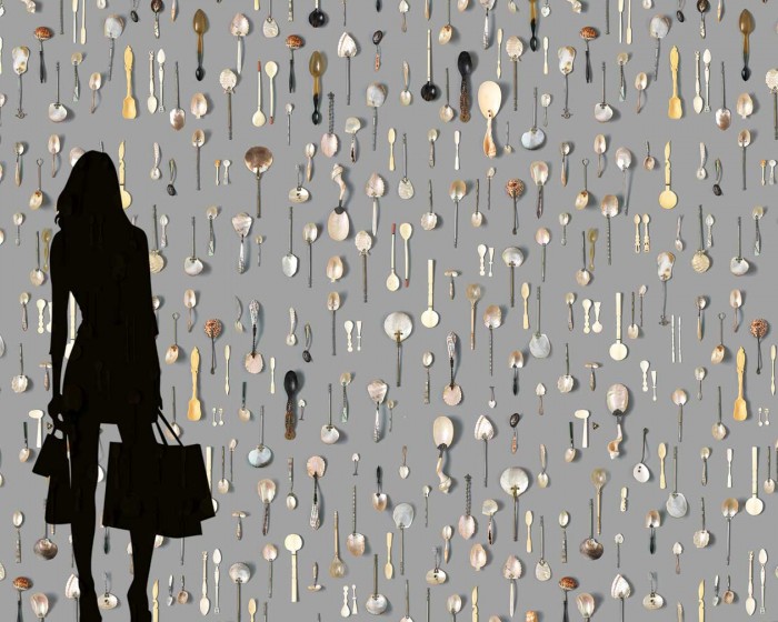 Flächenansicht der NLXL Tapete DRO-06 Obsession von Daniel Rozensztroch.