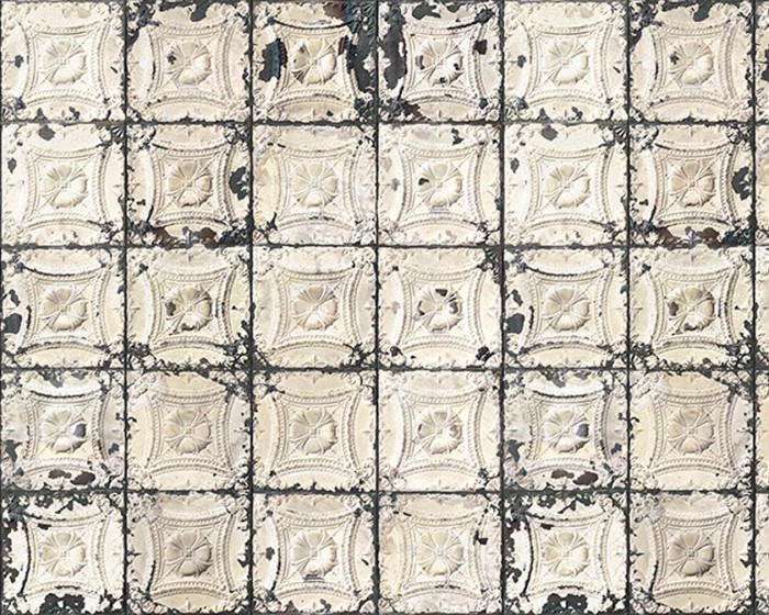 Flächenansicht der NLXL Tapete TIN-01 Brooklyn Tins von Merci.