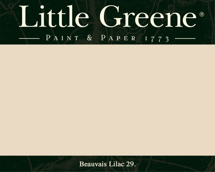 Englische Farbe von Little Greene Beauvais Lilac 29 - Hochwertige Farbe gestrichen an der Wand