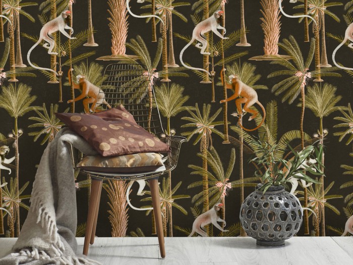 Raumansicht der Selected Walls Tapete Bridgetown Monkeys Wallpaper Col. 01