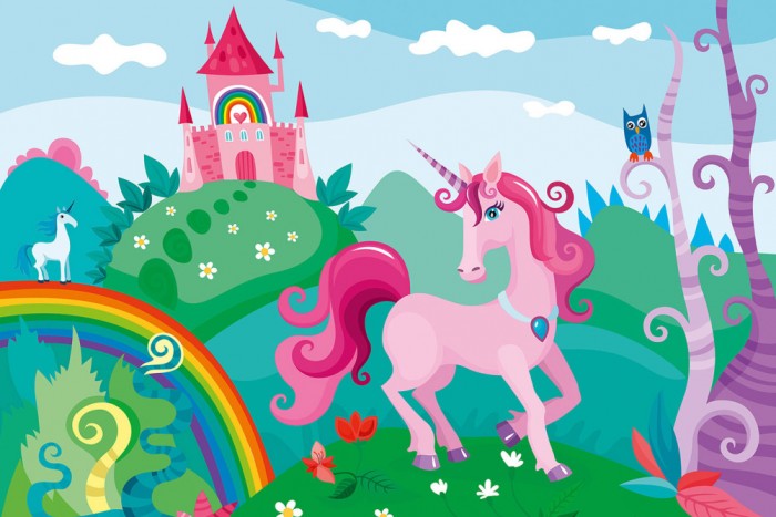 Die Fototapete Einhorn im Märchenland, eine Vlies-Fototapete bei Livingwalls Cologne online kaufen. Die Fototapete Einhorn im Märchenland ist eine Fototapete auf Maß.