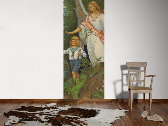 Ein Foto von dem Design-Fotopanel Schutzengel Gemälde, Vintage tapeziert an der Wand. Bestelle Deine Bildtapete online.