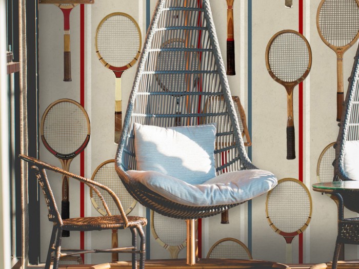 Raumansicht der Selected Walls Tapete London Tennis Wallpaper Col. 01
