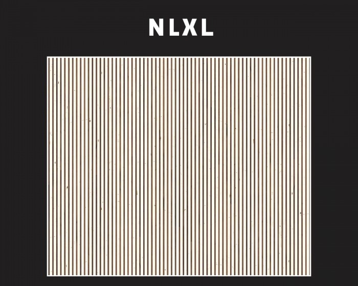Flächenansicht der NLXL Tapete TIM-03 Timber Strips von Piet Hein Eek.