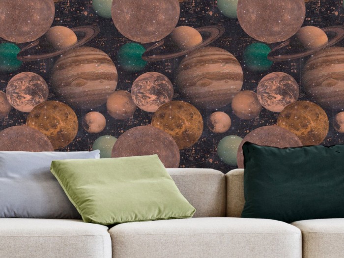 Raumansicht der Selected Walls Tapete San Francisco Planets Wallpaper Col. 01