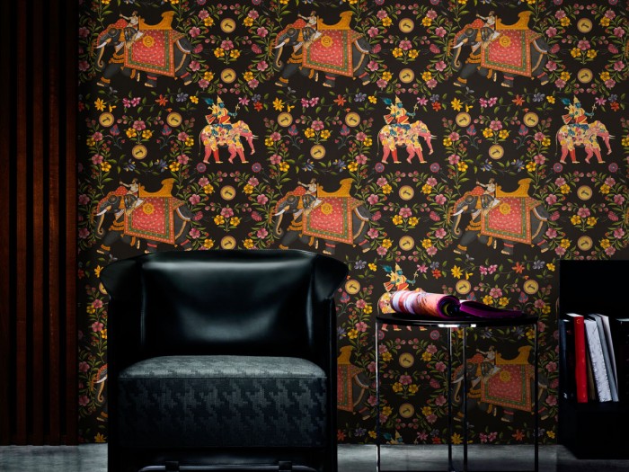 Raumansicht der Selected Walls Tapete Nagpur Elephant Wallpaper Col. 01