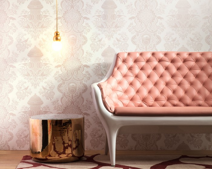 Die Flavour Paper Tapete FP1071 in einem Raum tapeziert - Das Raumbild zeigt die Flavour Paper Tapete FP1071 in der Farbe Cashmere