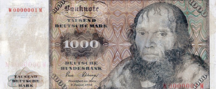 Die Fototapete Alter Geldschein, 1000 Mark von 1980, eine Vlies-Fototapete bei Livingwalls Cologne online kaufen. Die Fototapete Alter Geldschein, 1000 Mark von 1980 ist eine Fototapete auf Maß.