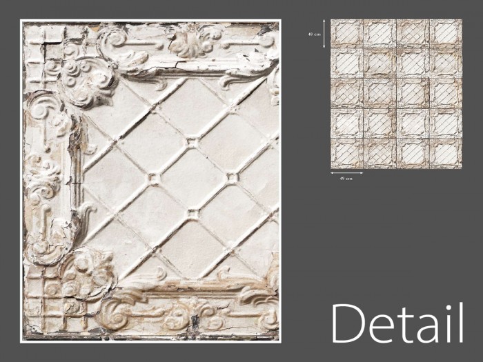 Detailansicht der Fliesentapete NLXL TIN-09 Large White Brooklyn Tins Wallpaper von Merci