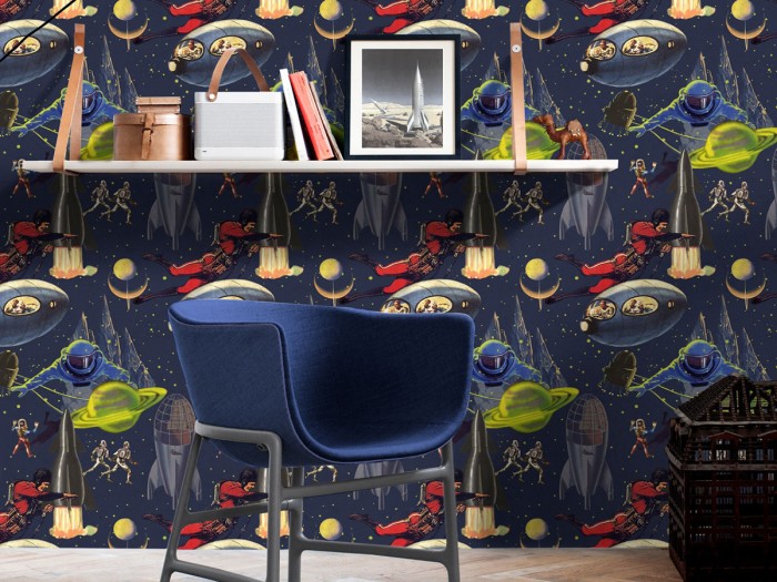 Raumansicht der Selected Walls Tapete Las Vegas Comic Wallpaper Col. 01