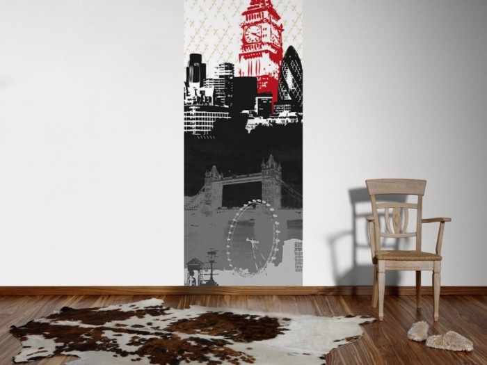 Ein Foto von dem 3D-Design-Fotopanel London England, Artwork tapeziert an der Wand. Bestelle Deine Bildtapete online.