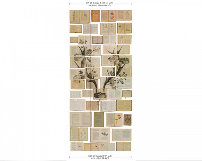 Abmessungen der NLXL Tapete EKA-02 Biblioteca von Ekaterina Panikanova.