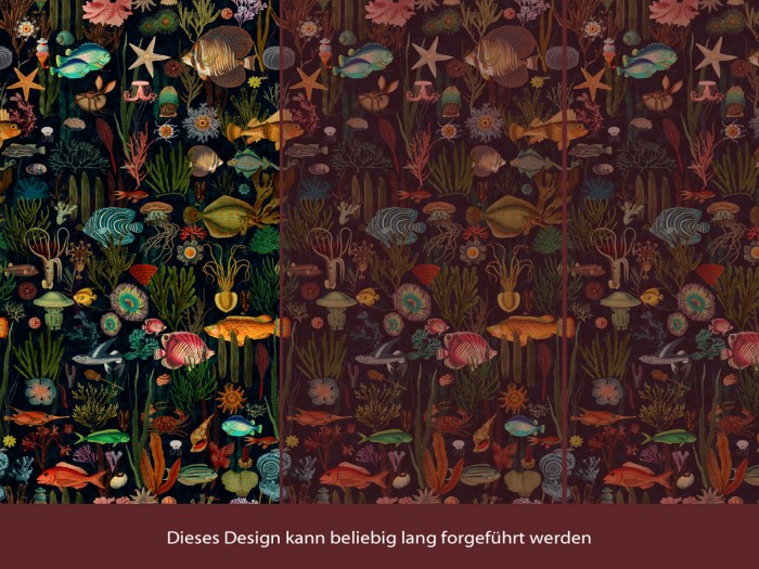 Panelansicht der Selected Walls Tapete Port Louis Deep Sea Wallpaper Col. 01