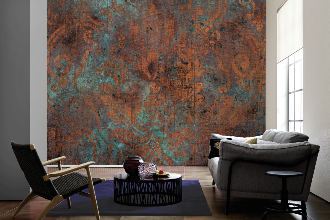 Jetzt bestellen » Fototapete Barock Ornament, Patina Braun | livingwalls