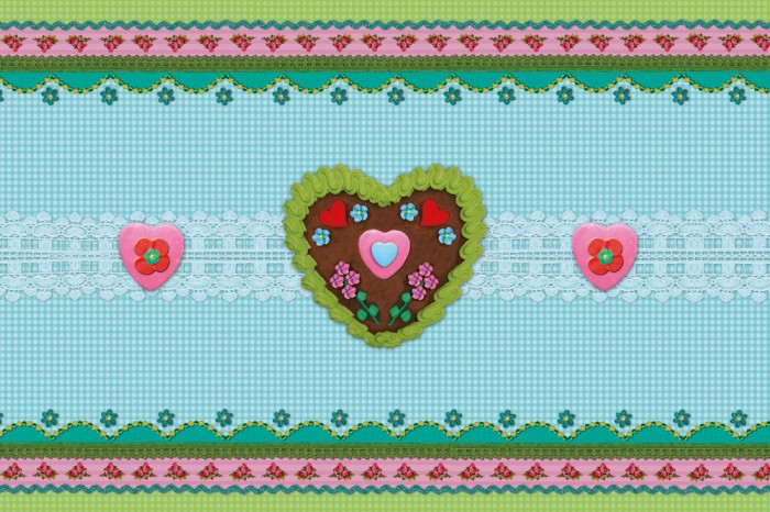 Die Design-Fototapete Lebkuchenherz Be Happy, Nostalgie, eine Vlies-Fototapete bei Livingwalls Cologne online kaufen. Die Design-Fototapete Lebkuchenherz Be Happy, Nostalgie ist eine Fototapete auf Maß.