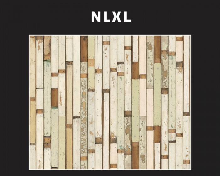 Flächenansicht der NLXL Tapete PHE-01 Scrapwood von Piet Hein Eek.