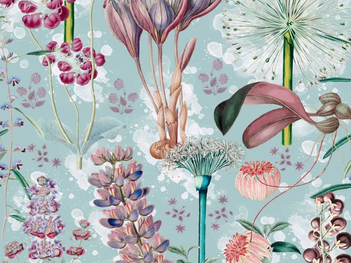 Detailansicht der Selected Walls Tapete Vent Flowers Wallpaper Col. 02